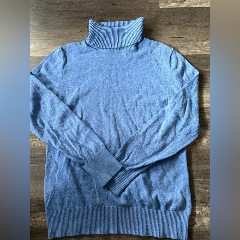 L.L. Bean Blue Turtleneck Sweater